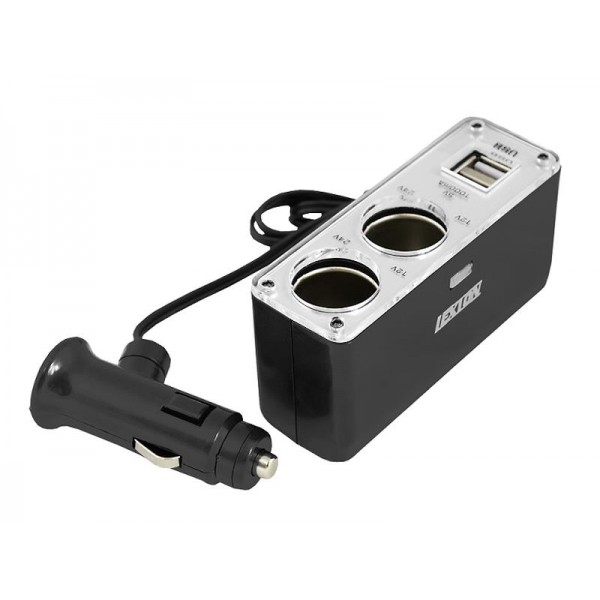 Autoadaptér 2x 12V, 2x USB