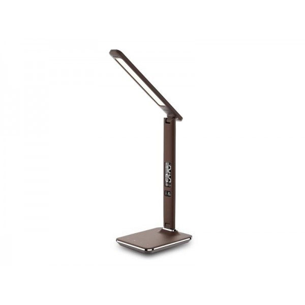 Lampa LED stolná IMMAX KINGFISHER s displejom hnedá