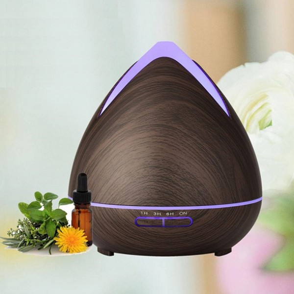 Aroma difuzér 02 tmavé drevo - ultrazvukový, 7 farieb LED