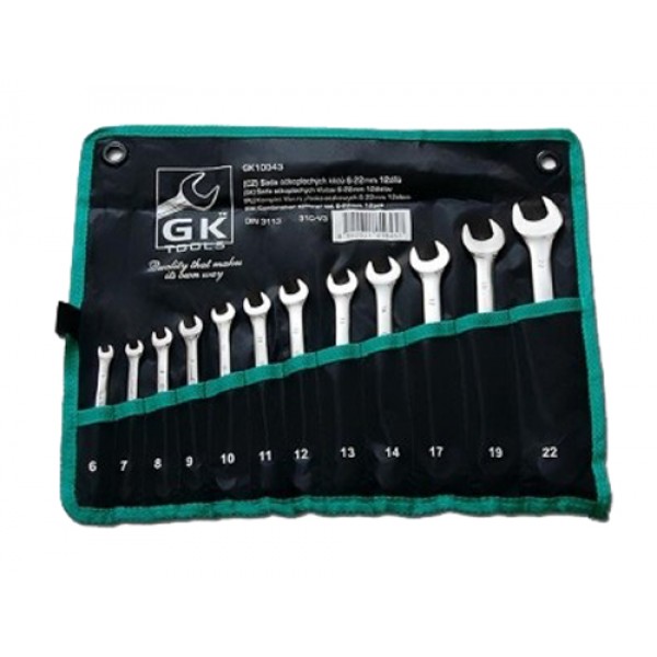 Kľúče očkoploché, sada 12 ks, 6-22mm GK TOOLS