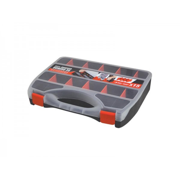 Organizér, 19 priehradiek, 368x271x67mm, plastový, s meniteľnou veľkosťou priehradiek
