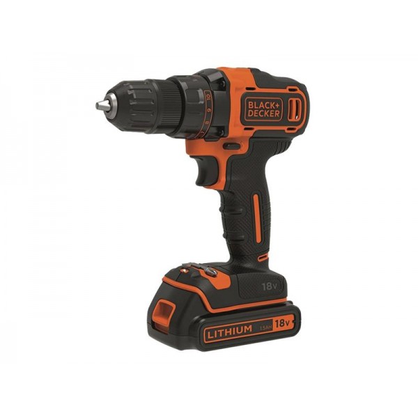 Vŕtačka AKU BLACK and DECKER 2-rýchlosti 18V/1,5Ah Li-Ion F5, 17,5/40Nm, 1 aku, kufor, nabíjačka 400mA