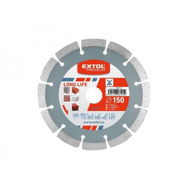 Kotúč diamantový rezný 125x22, 2mm - segmentový 108912 EXTOL PREMIUM