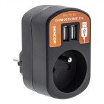 Predlžovací prívod 1 zásuvka, 2x USB, 5V/2100mA SENCOR SPC 70 BK